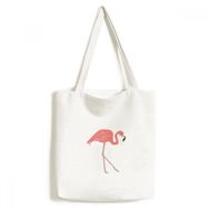 Dıythinker 33x40 Cm Erkek Yürüyüş Flamingo Desenli Pembe Çevre Dostu Bez Kanvaz El Çantası