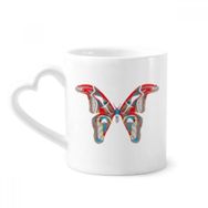 Dıythinker 340 ml 3D Kelebek Kırmızı ve Mavi Renkli Kahve Kupası