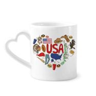 Dıythinker 340 ml ABD Amerika Aşk Kalp Ulusal Bayrak Kahve Kupası
