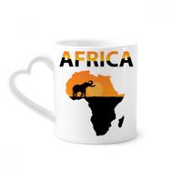 Dıythinker 340 ml Afrika Haritası Savanna Fil Yaban Hayatı Kahve Kupası