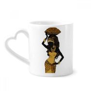 Dıythinker 340 ml Afrika Siyah Kadın Aborijin Elbiseleri Kahve Kupası