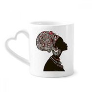 Dıythinker 340 ml Afrika Siyah Kadın Aborjin Başörtüsü Kahve Kupası