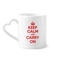 Dıythinker 340 ml Alıntısı Keep Calm And Carry On Kırmızı Kahve Kupası
