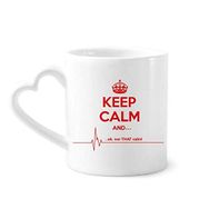 Dıythinker 340 ml Alıntısı Keep Calm Kırmızı Siyah Kahve Kupası