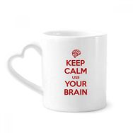 Dıythinker 340 ml Alıntısı Keep Calm Use Your Brain Siyah Kahve Kupası