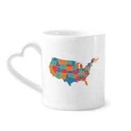 Dıythinker 340 ml Amerika Haritası Eyalet Desenli Kahve Kupası