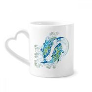 Dıythinker 340 ml Balık Dalgaları Deniz Hayvanı Kahve Kupası