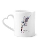 Dıythinker 340 ml Barok Mimari Bina Suluboya Resim Kahve Kupası