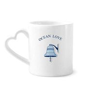 Dıythinker 340 ml Bell Ocean Love Deniz Yelkenli Desenli Kahve Kupası