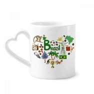 Dıythinker 340 ml Brezilya Aşk Kalp Landscap Ulusal Bayrak Kahve Kupası