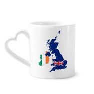 Dıythinker 340 ml Britanya Haritası İrlanda Bayrağı Ülke İngiltere Kahve Kupası