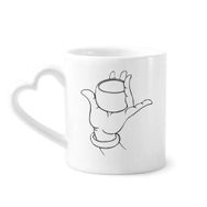 Dıythinker 340 ml Budizm El Kupası Çizim Desenli Kahve Kupası
