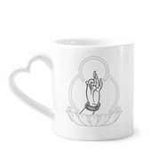 Dıythinker 340 ml Budizm El Nilüfer Basit Desenli Kahve Kupası