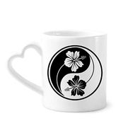 Dıythinker 340 ml Budizm Yin-yang Çiçek Tasarımlı Kahve Kupası