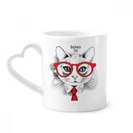 Dıythinker 340 ml Bussiness Kedi Kafası Koruyucu Hayvan Evcil Hayvan Sevgili Kahve Kupası