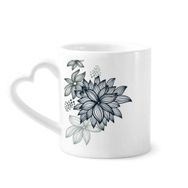 Dıythinker 340 ml Çiçek Bitkileri Renkli Sanat Tahıl Desenli Seramik Kalp Saplı Kupa