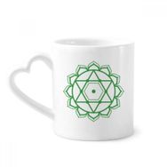 Dıythinker 340 ml Çiçek Desenli Geometri Yıldız Sembollü Seramik Kalp Saplı Kupa