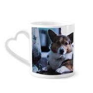 Dıythinker 340 ml Corgi Köpek Evcil Hayvan Yalnız Resim Kahve Kupası