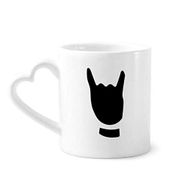 Dıythinker 340 ml Corna Jest Silüeti Desenli Kahve Kupası