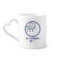 Dıythinker 340 ml Daire Matematik Problemli Kedi İllüstrasyon Kahve Kupası