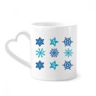 Dıythinker 340 ml Daire Noel Kar Tanesi İllüstrasyon Kahve Kupası