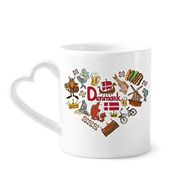 Dıythinker 340 ml Danimarka Aşk Kalp Landscap Ulusal Bayrak Kahve Kupası
