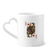 Dıythinker 340 ml Diamond Q Oyun Kartları Desenli Kahve Kupası