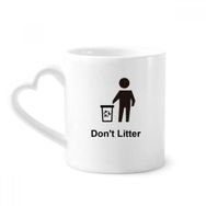 Dıythinker 340 ml Don't Litter Siyah Sembol Desenli Kahve Kupası