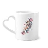 Dıythinker 340 ml Feather Kadın Pembe Çiçek Kültürü Kahve Kupası