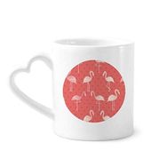 Dıythinker 340 ml Flamingo Desenli Pembe Renkli Kahve Kupası