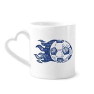Dıythinker 340 ml Futbol Alev Mavi Desenli Futbol Kahve Kupası