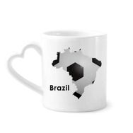 Dıythinker 340 ml Futbol Brezilya Haritası Şekilli Brezilya Slogan Kahve Kupası