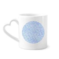 Dıythinker 340 ml Geometri Mavi Dalgalar Desenli Japon Kahve Kupası