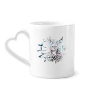 Dıythinker 340 ml Globe Big Ben Eyfel Kulesi Suluboya Resim Kahve Kupası