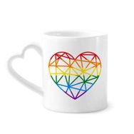 Dıythinker 340 ml Gökkuşağı Eşcinsel Modelleme Kalp LGBT Kahve Kupası