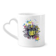 Dıythinker 340 ml Grafiti Sokak Varili Gitar Eller Desenli Kahve Kupası