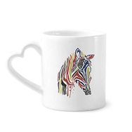 Dıythinker 340 ml Grafiti Tek Basit Renkli Zebra Hayvan Kahve Kupası