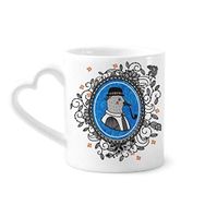 Dıythinker 340 ml Güvercin Şapkası Çiçek Yaprağı Çizgi Film İllüstrasyon Kahve Kupası