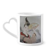 Dıythinker 340 ml Güzellik Katlama Fan Çin Boyama Kahve Kupası