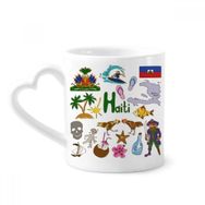 Dıythinker 340 ml Haiti Landscap Hayvanlar Ulusal Bayrak Kahve Kupası