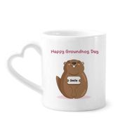 Dıythinker 340 ml Happy Groundhog Day ABD Amerika Kanada Festival Kahve Kupası