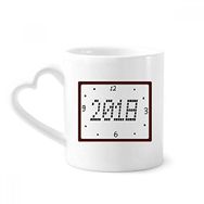 Dıythinker 340 ml Happy New Year 2018 Saat Tasarımı Kahve Kupası