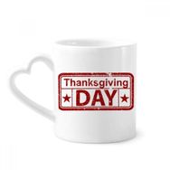 Dıythinker 340 ml Happy Şükran Günü Mühür Desenli Kahve Kupası