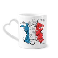 Dıythinker 340 ml Haritası Şehir Fransa Simgesi Ulusal Bayrak Kahve Kupası