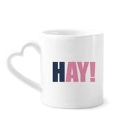 Dıythinker 340 ml HAY Alıntı Siyah Teşvir Pozitif Hello Kahve Kupası