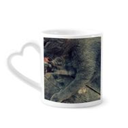 Dıythinker 340 ml Hayvan Desenli Gri Kedi Fotoğrafı Kahve Kupası