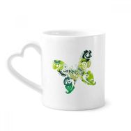 Dıythinker 340 ml Hayvan Yeşil Kelebek Grafiti Kahve Kupası