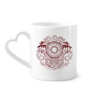 Dıythinker 340 ml İki Çin Ejderhası Hayvan Portre Seramik Kalp Saplı Kupa