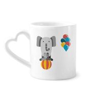 Dıythinker 340 ml İnanılmaz Komik Balon Fil İllüstrasyon Seramik Kalp Saplı Kupa