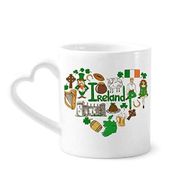 Dıythinker 340 ml İrlanda Aşk Kalp Landscap Ulusal Bayrak Seramik Kalp Saplı Kupa